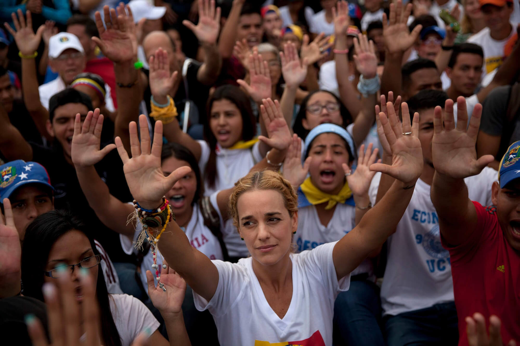 Image of the protest in Venezuela