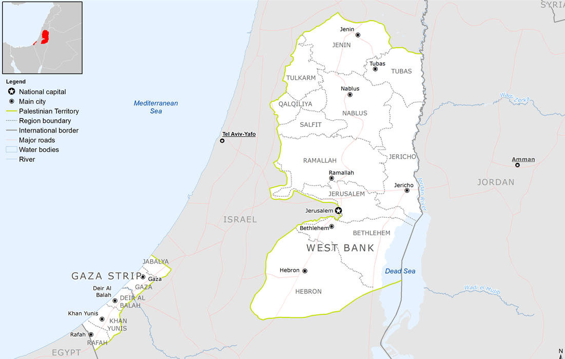 Palestine base map (disputed)