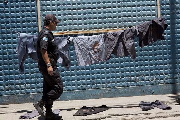 Police Uniforms Hung Up in Protest