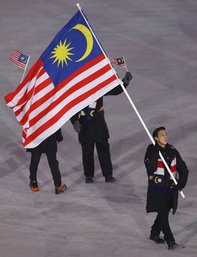 Julian Yee Carries the Malaysian Flag