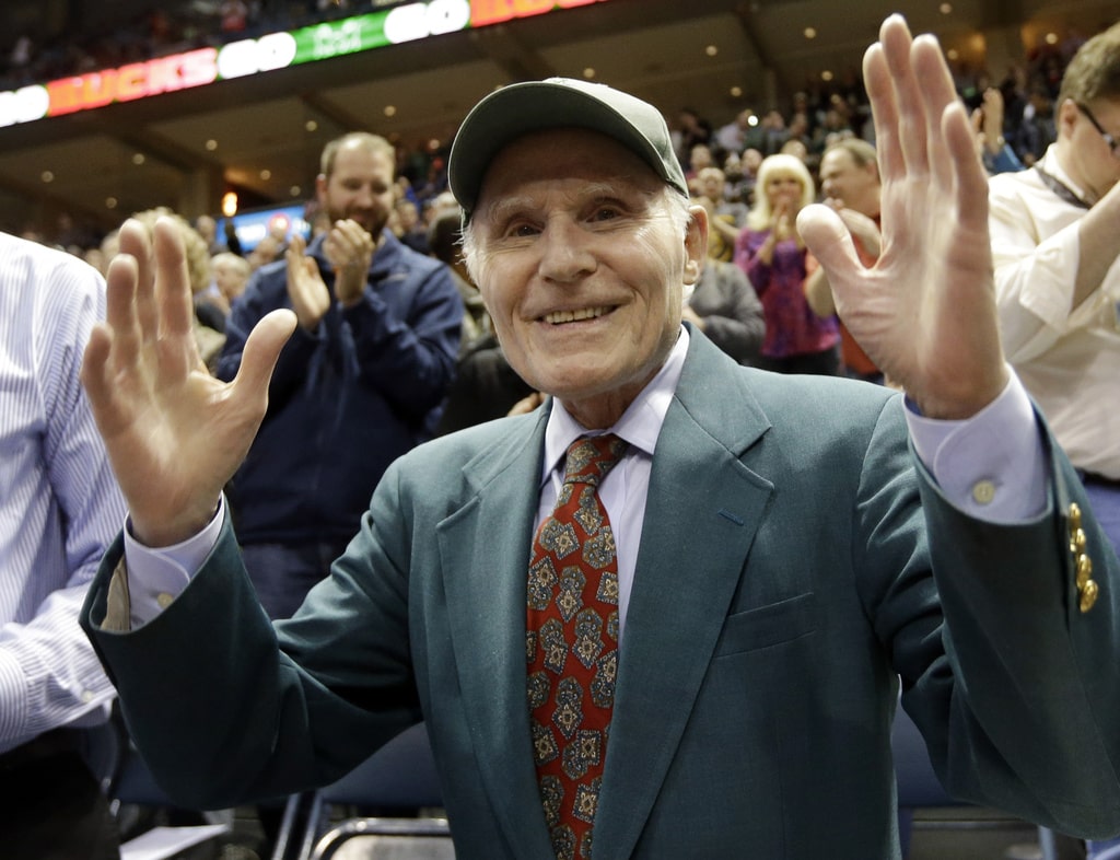 Milwaukee Bucks owner Herb Kohl is acknowledged by fans during the first half of an NBA basketball game against the Atlanta Hawks, Wednesday, April 16, 2014, in Milwaukee. Herb Kohl, a former Democratic U.S. senator from Wisconsin and former owner of the Milwaukee Bucks basketball team, has died, an email from his foundation said Wednesday, Dec. 27, 2023. He was 88.