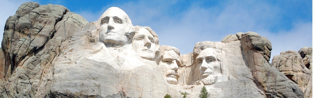 Brilliantly Sunlit View of Mount Rushmore National Monument