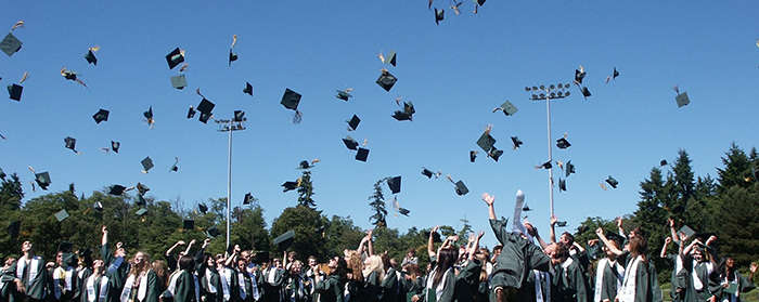 High school students graduating