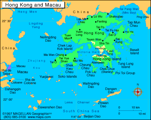 Hong Kong and Macau Map