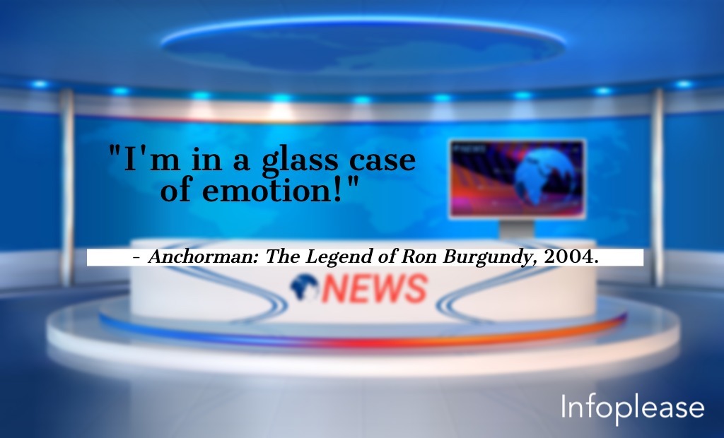 Anchorman: The Legend of Ron Burgundy quote over newscast