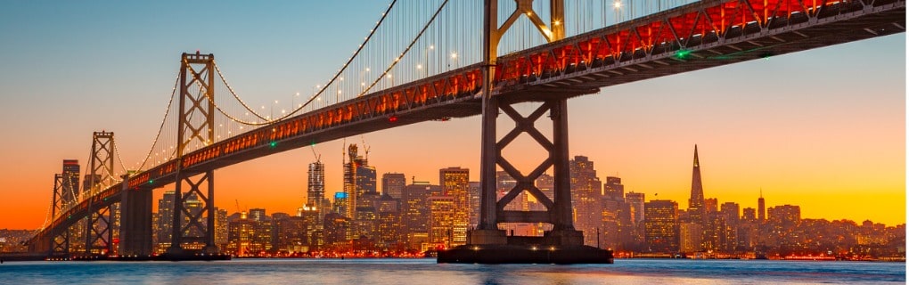 San Francisco skyline with the Bay Bridge