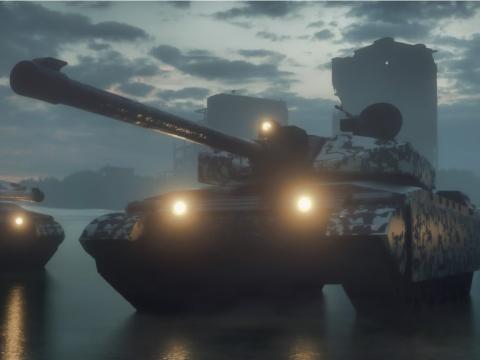Modern war with tanks