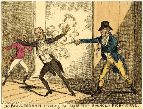 Old etching of an assassination