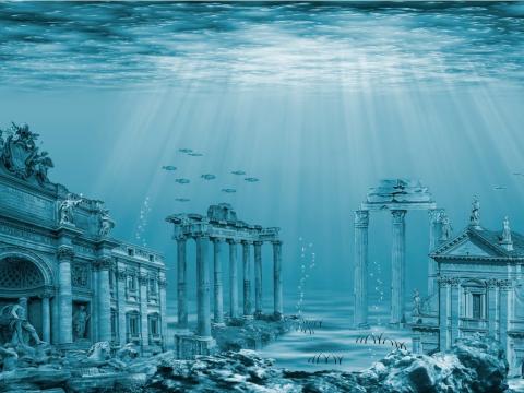 Ruins of Atlantis under the water