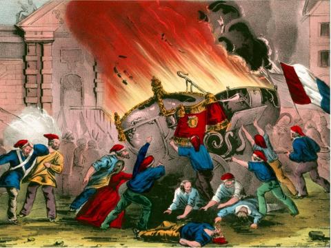 Burning Royal carriages during the French Revolution