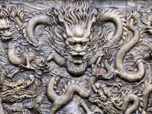 Bronze dragon carving