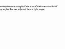 Identifying Complementary Angles 