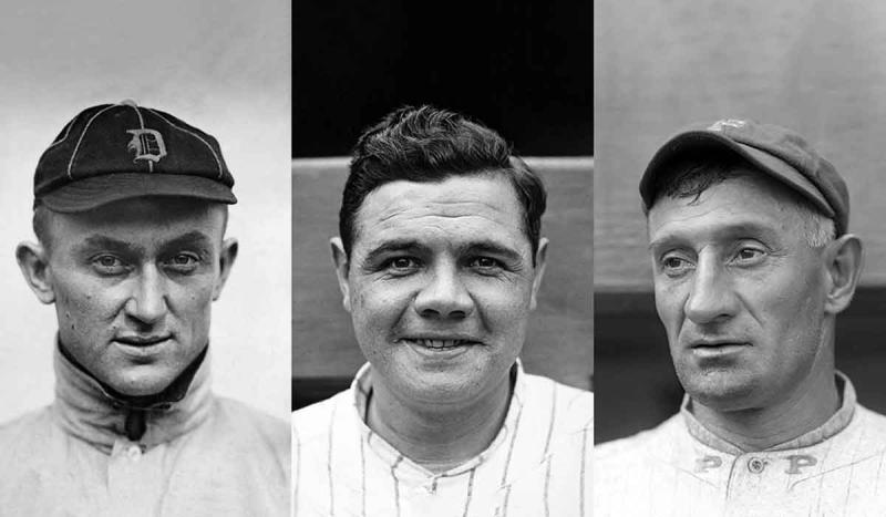Ty Cobb, Babe Ruth, Honus Wagner, Christy Mathewson, and Walter Johnson were the first players elected to the Baseball Hall of Fame in Cooperstown, New York.