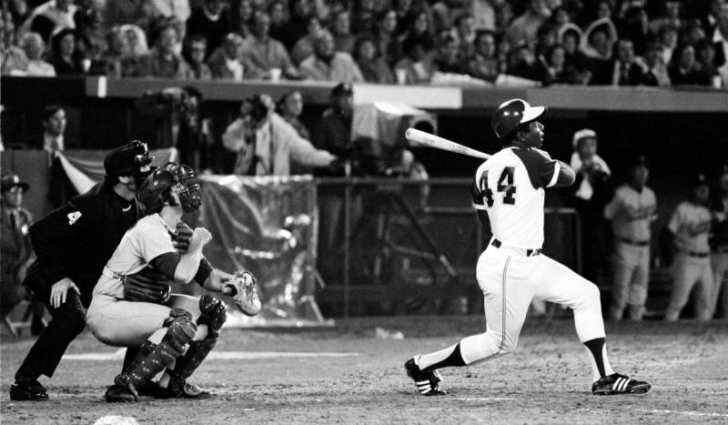 Henry "Hank" Aaron hit the 715th home run of his career, breaking Babe Ruth&#39;s record.