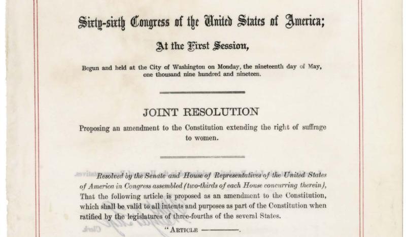The 19th Amendment giving women the right to vote went into effect.