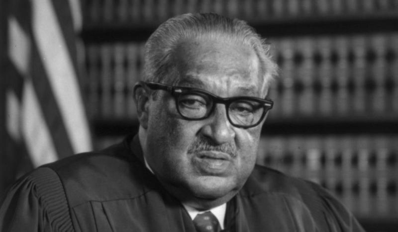 Thurgood Marshall was sworn in as the first black associate justice of the U.S. Supreme Court.