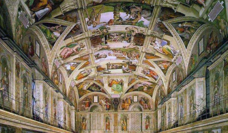 Michelangelo&#39;s paintings on the ceiling of the Sistine Chapel were shown to the public for the f