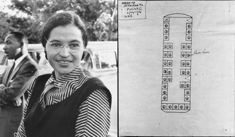 Rosa Parks was arrested for refusing to give up her front-section bus seat to a white man in Montgom